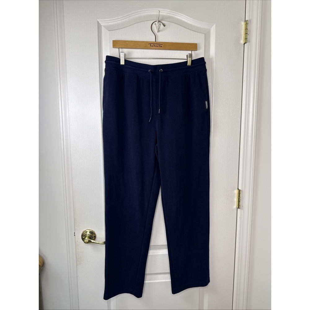 Eddie Bauer Lounge Mens Navy Ribbed Sweatpants Size L Drawstring Comfy
